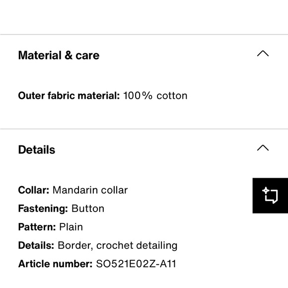 NWT Zara crochet button down shirt - Picture 9 of 9